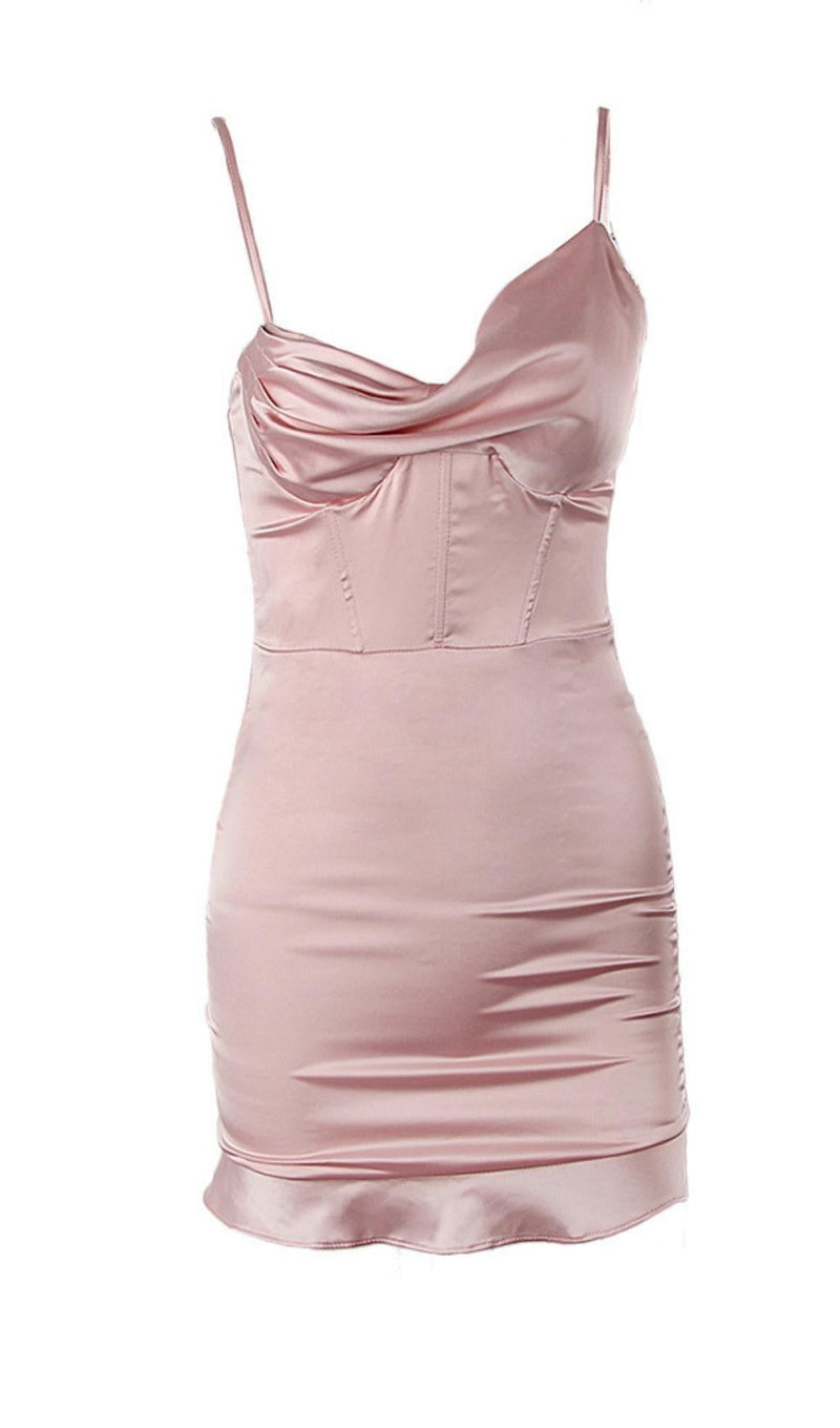 FISHBONE MINI DRESS IN PINK Dresses styleofcb XS PINK 