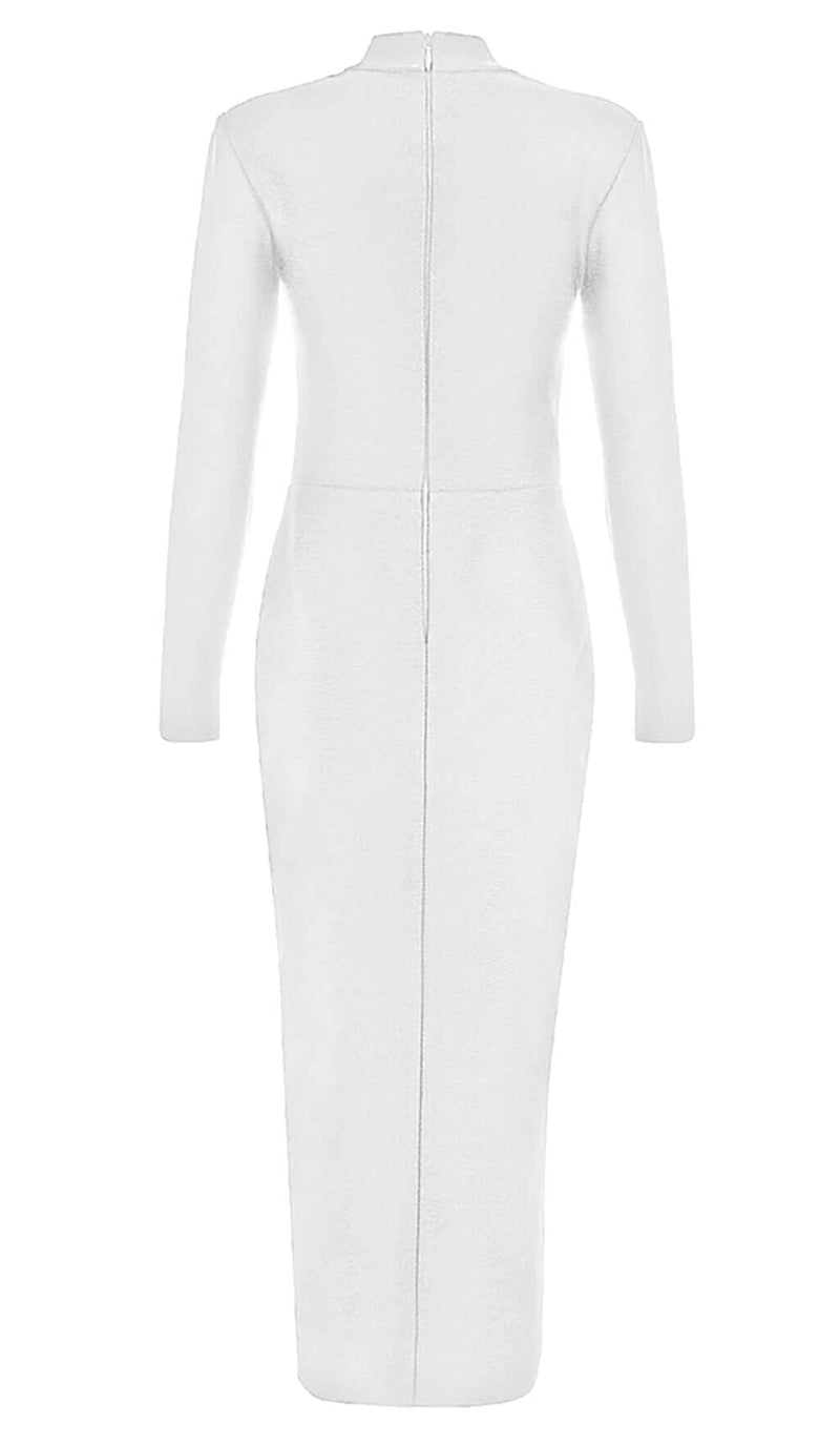 FISHBONE SLIT BANDAGE MIDI DRESS DRESS STYLE OF CB 