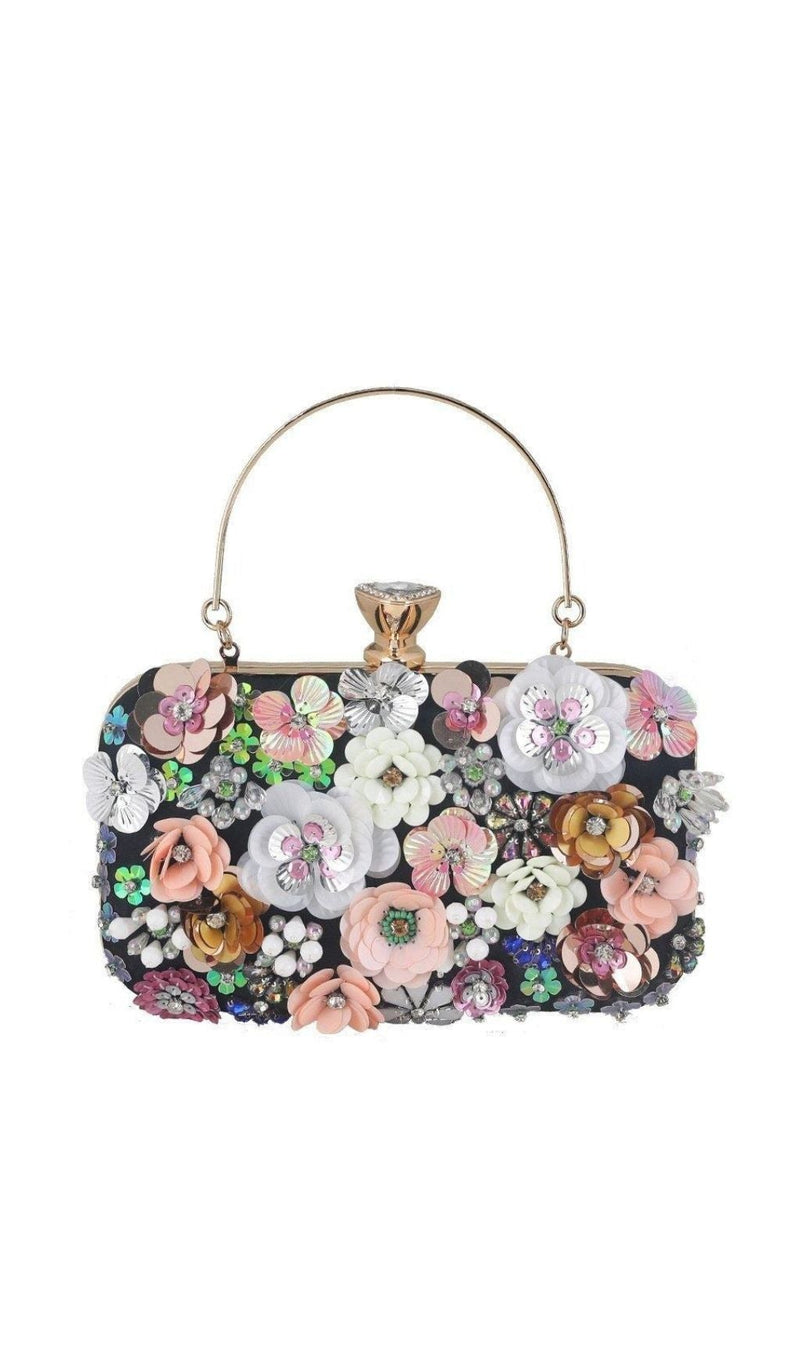 FLORAL ENBROIDERY CLUTCH - BLACK styleofcb BLACK 