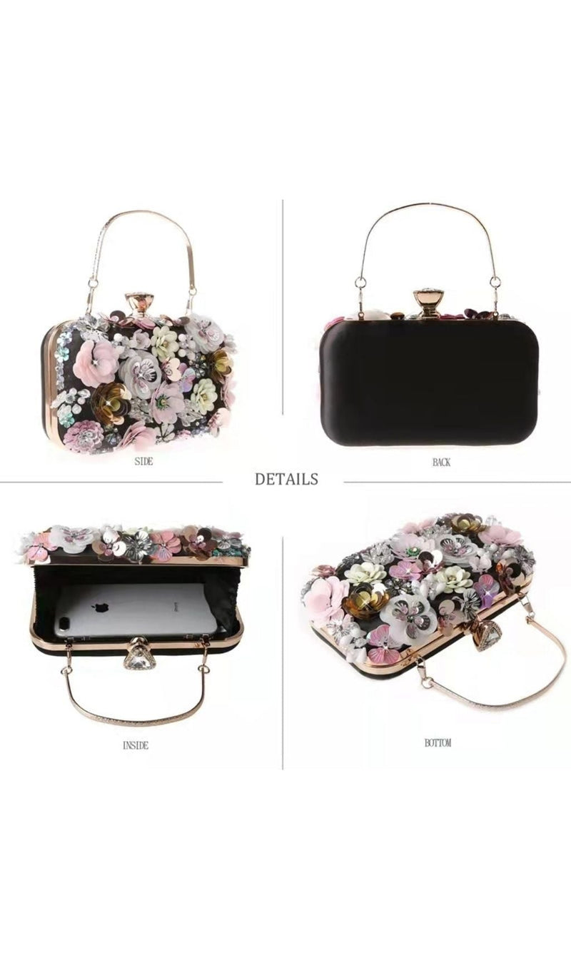 FLORAL ENBROIDERY CLUTCH - PINK styleofcb 