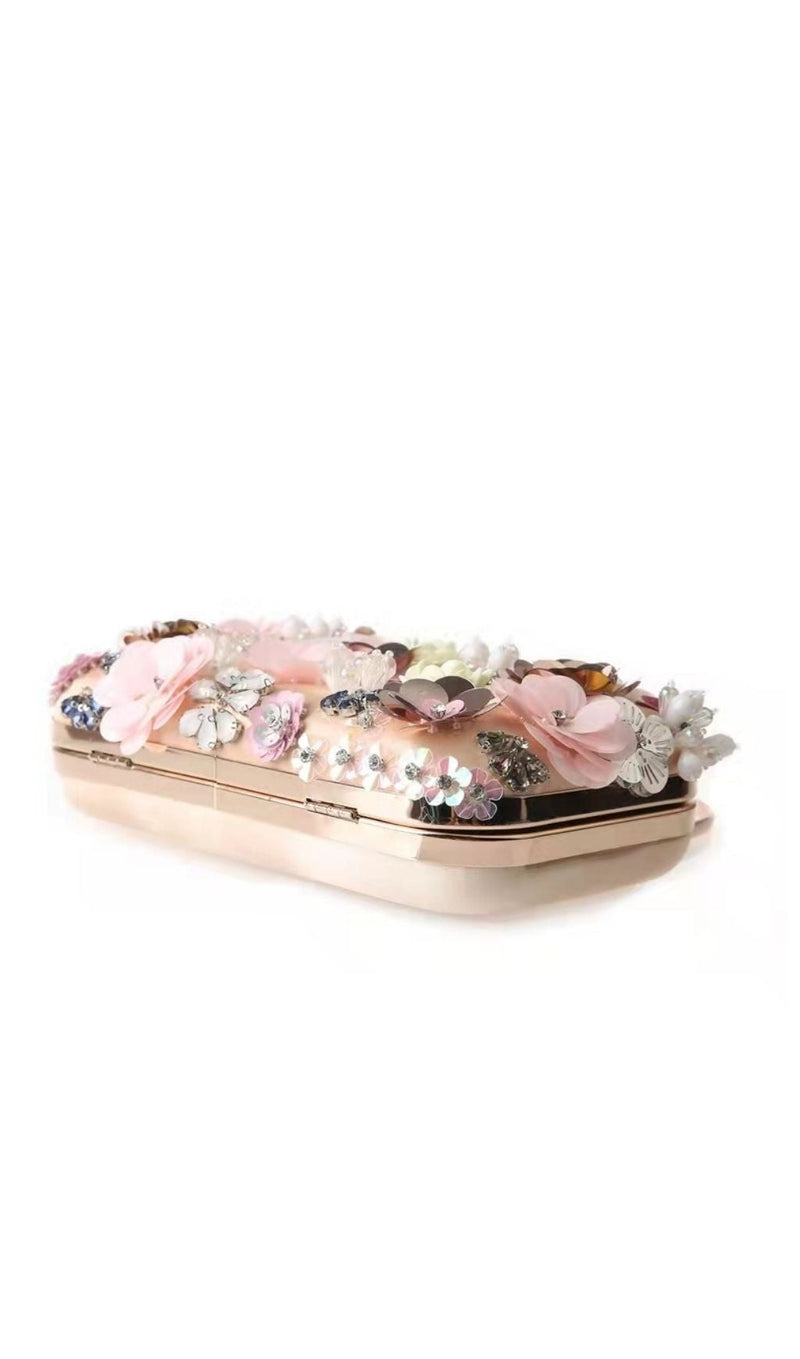 FLORAL ENBROIDERY CLUTCH - PINK styleofcb 