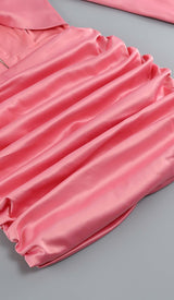 FLORAL ONE SHOULDER SATIN MINI DRESS IN PINK DRESS sis label 