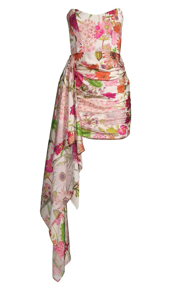 FLORAL-PRINT CORSET MINI DRESS DRESS STYLE OF CB 