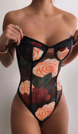 FLOWER PRINT BODYSUIT bodysuit styleofcb 