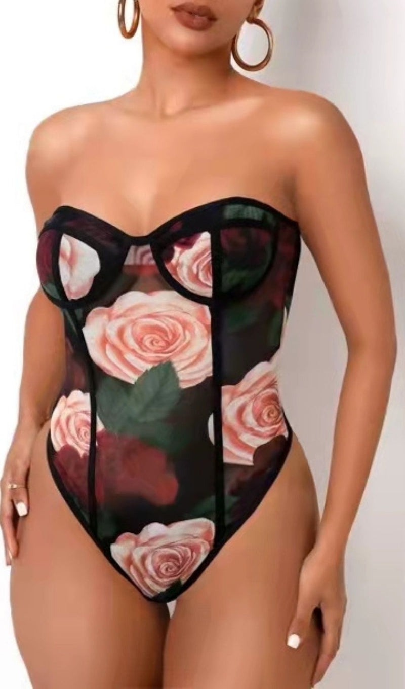 FLOWER PRINT BODYSUIT bodysuit styleofcb 