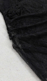 FLOWER APPLIQUE LACE MIDI DRESS IN BLACK DRESS STYLE OF CB 