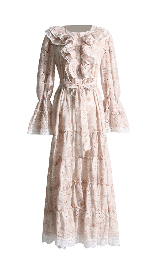 FLOWERS COTTON MAXI DRESS IN WHITE DRESS sis label 