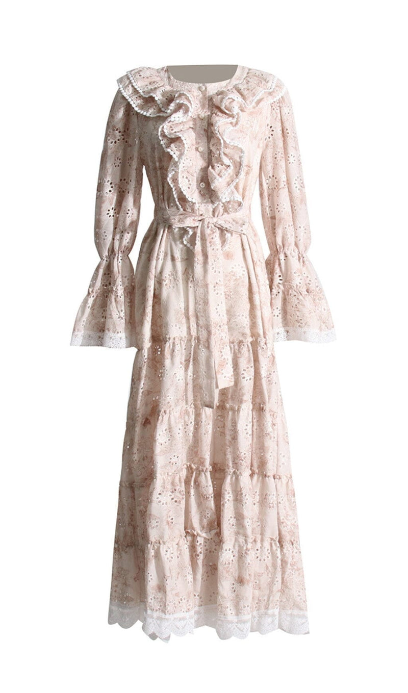 FLOWERS COTTON MAXI DRESS IN WHITE DRESS sis label 