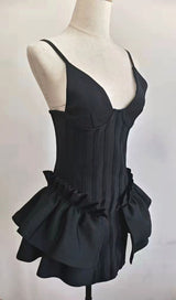 FRILLY BANDAGE MINI DRESS IN RED Dresses styleofcb 