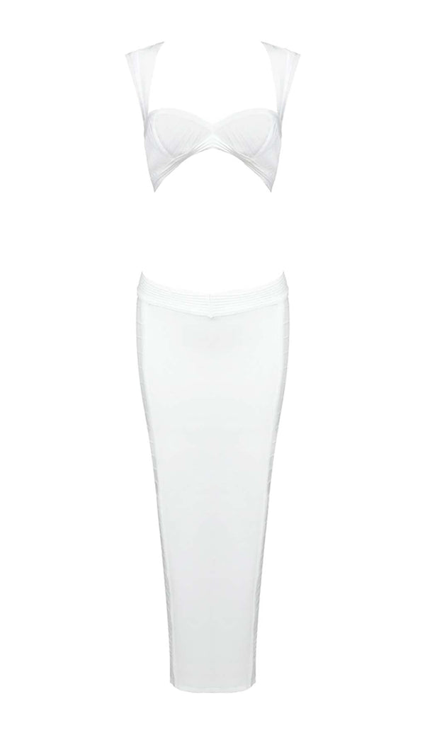 FRONT CUT-OUT BANDAGE TWO-PIECE IN IVORY styleofcb 