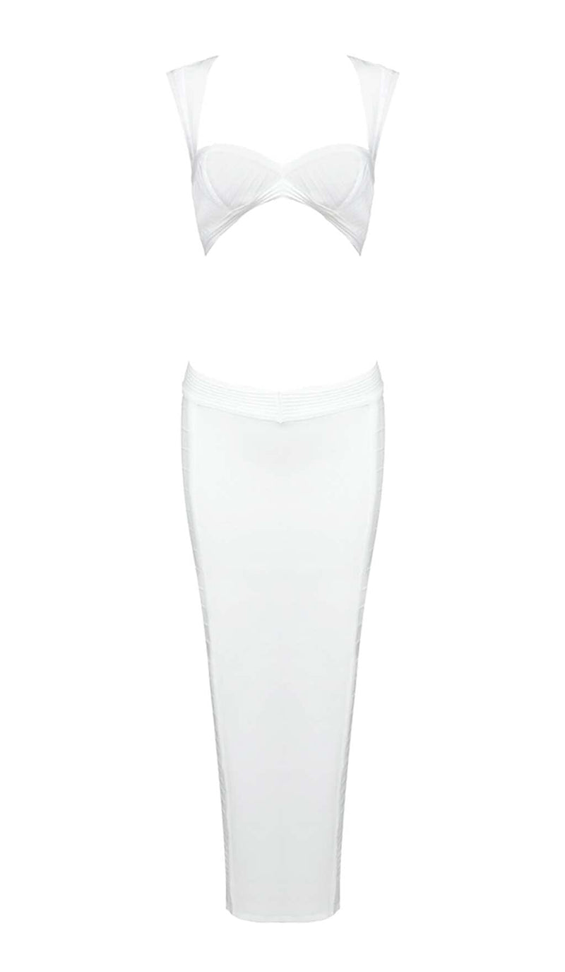 FRONT CUT-OUT BANDAGE TWO-PIECE IN IVORY styleofcb 