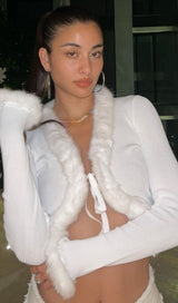 Furry lace cardigan top styleofcb 