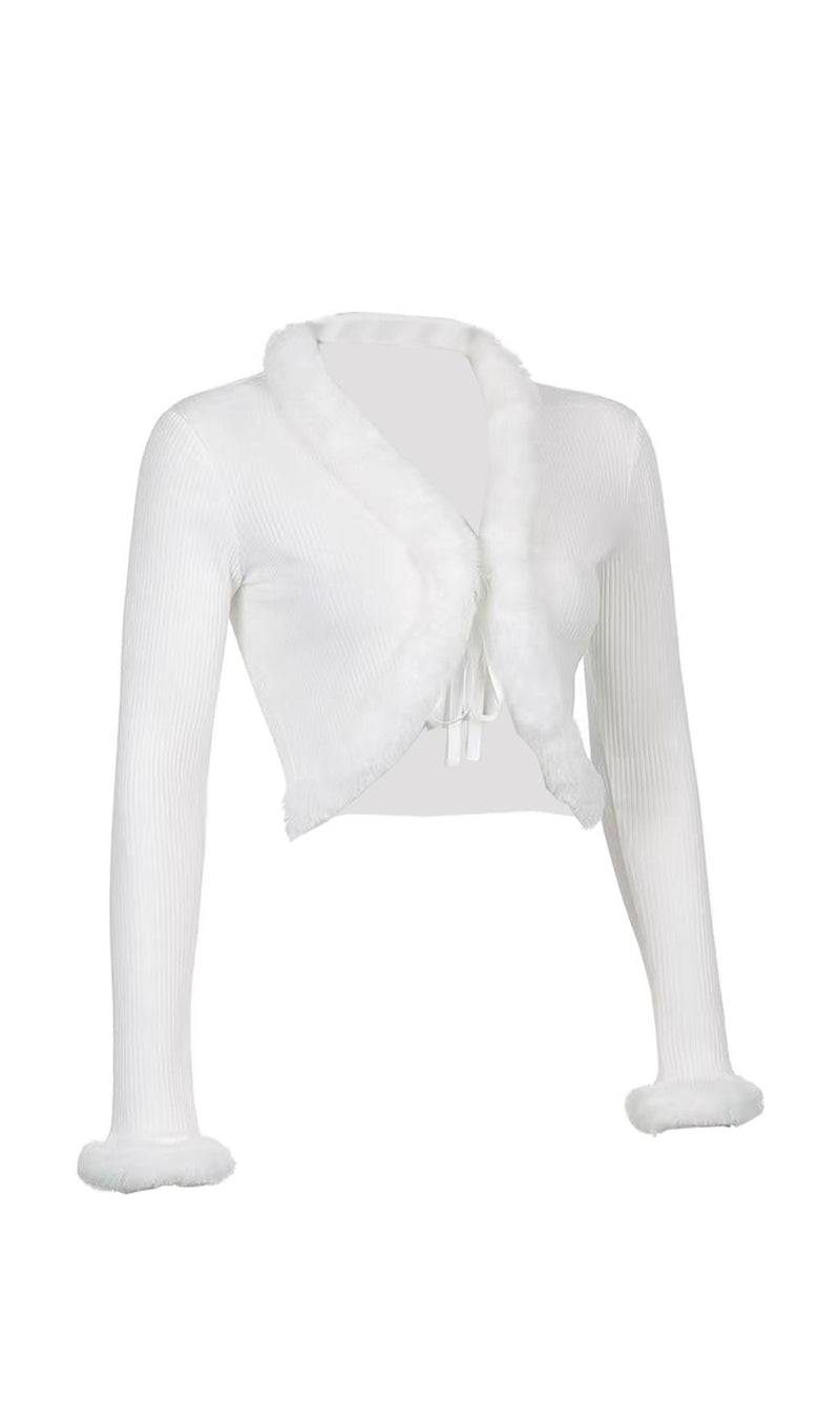 Furry lace cardigan top styleofcb 