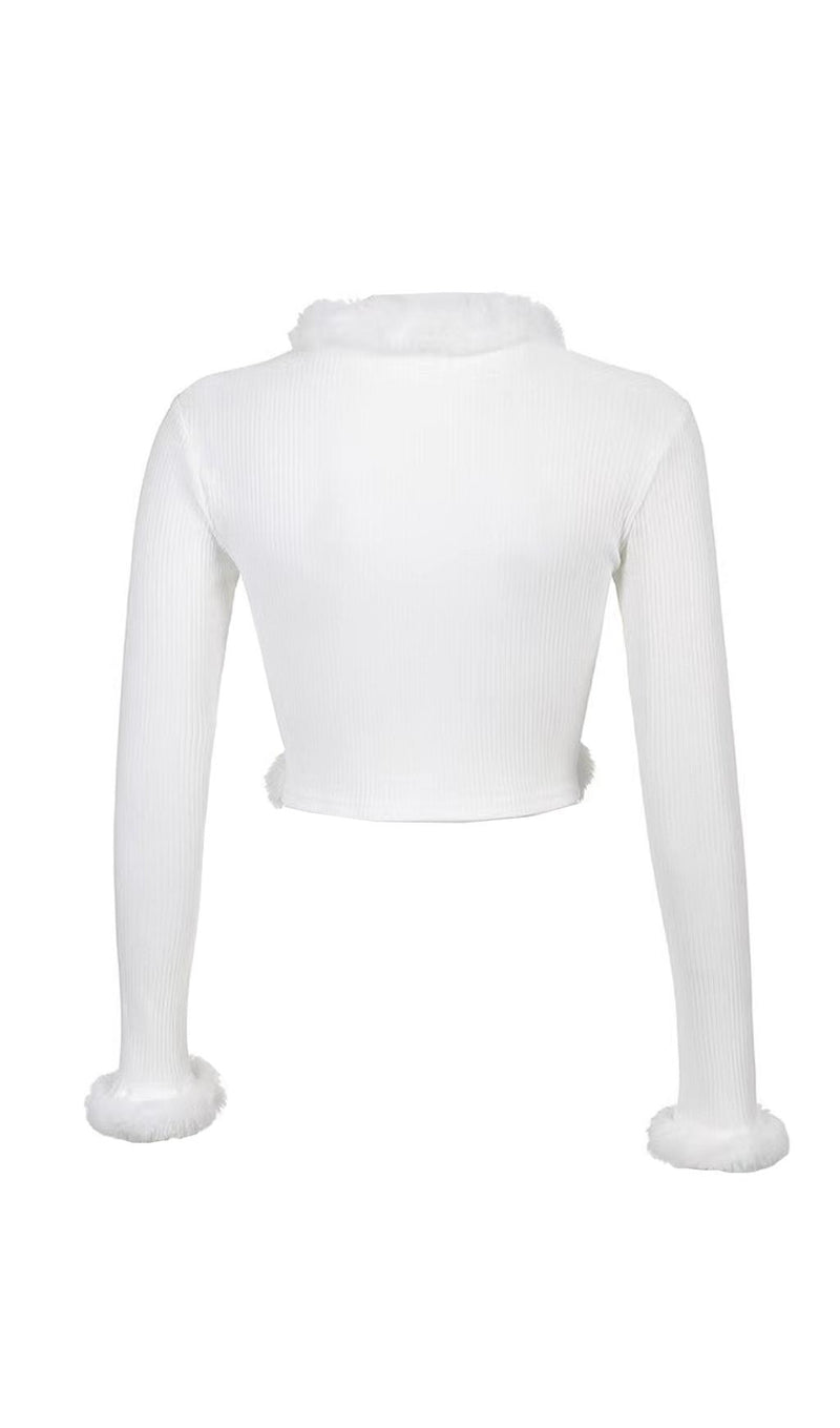 Furry lace cardigan top styleofcb 