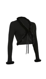 Furry lace cardigan top styleofcb 