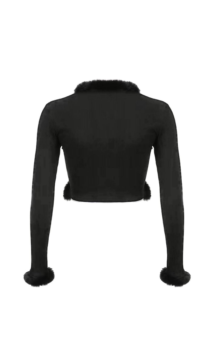 Furry lace cardigan top styleofcb 