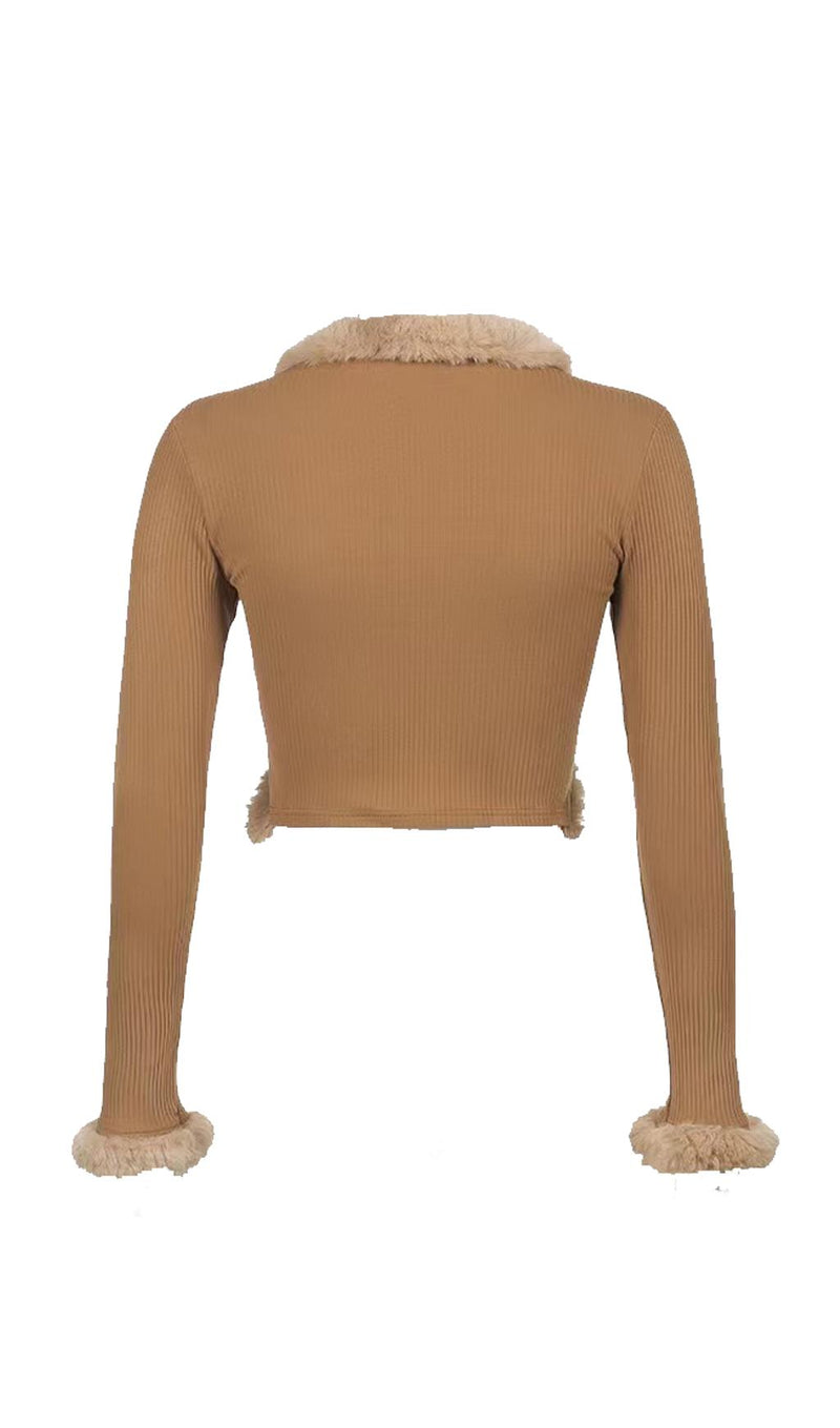 Furry lace cardigan top styleofcb 