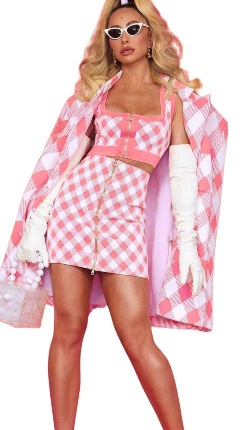 Geometric pattern skirt suit styleofcb 