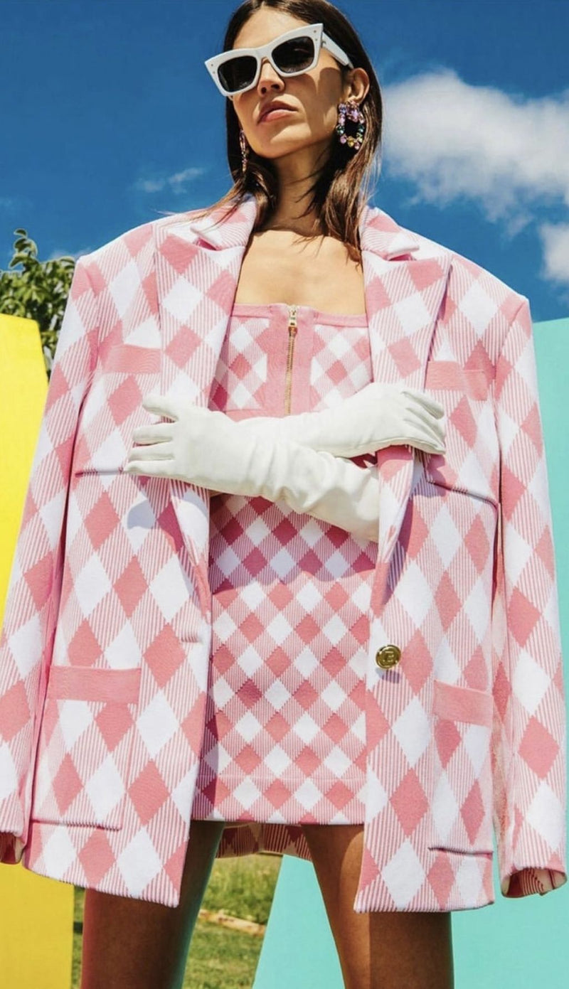 Geometric pattern skirt suit styleofcb 