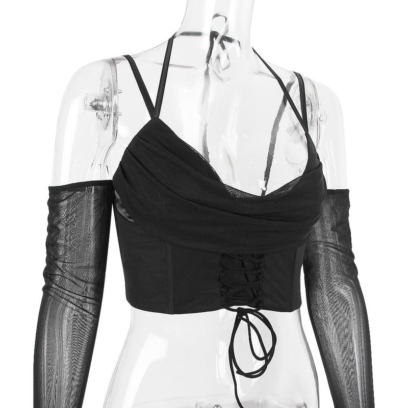 HALTER COREST TOP IN BLACK DRESS styleofcb 