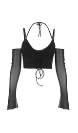 HALTER COREST TOP IN BLACK DRESS styleofcb 