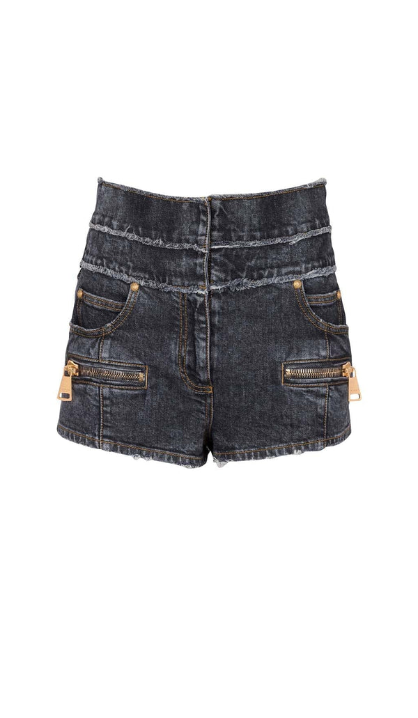 HIGH-WAISTED FADED DENIM TWO PIECES SET DRESS STYLE OF CB 