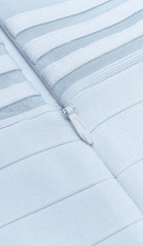 HIGH NECK MESH MIDI DRESS IN LIGHT BLUE DRESS STYLE OF CB 