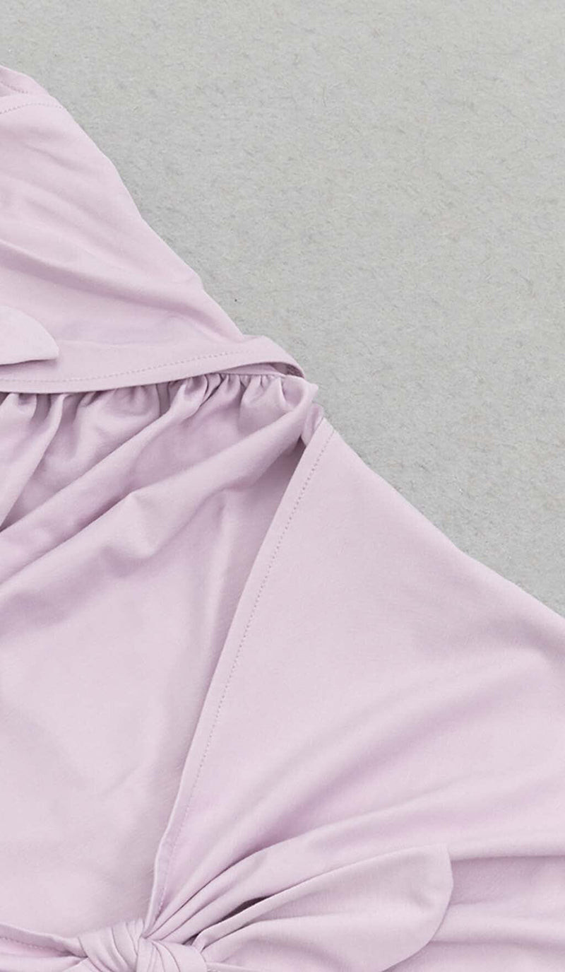HIP WRAP BANDAGE MIDI DRESS IN LILAC DRESS STYLE OF CB 