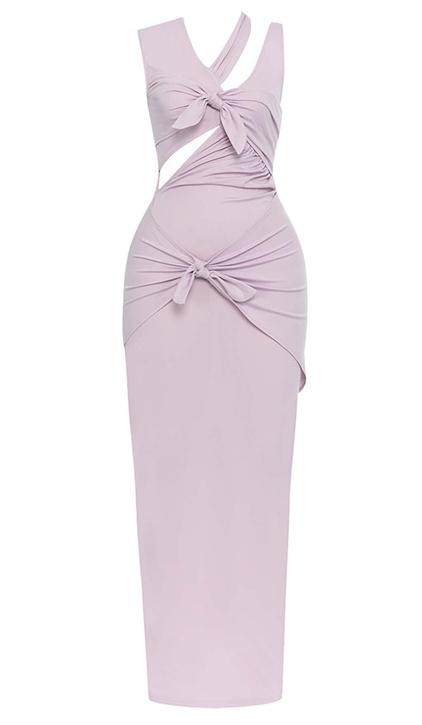HIP WRAP BANDAGE MIDI DRESS IN LILAC DRESS STYLE OF CB 