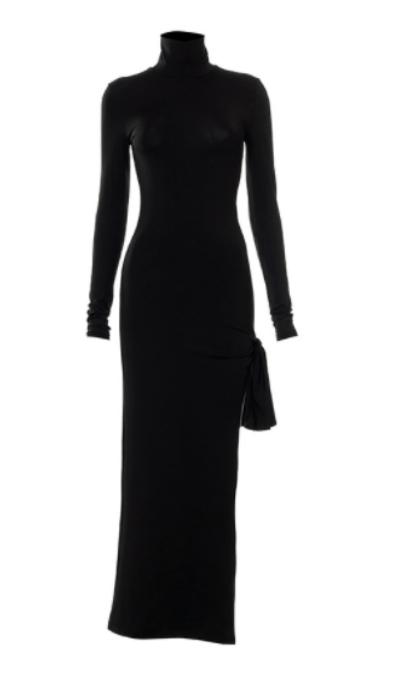 High waist high slit tie knot dress styleofcb 