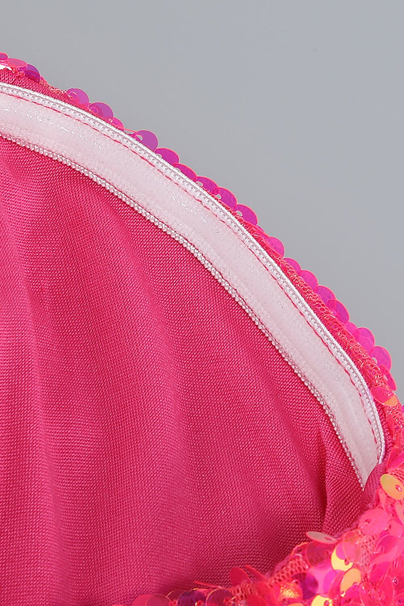 HOT SEQUIN PINK TOP AND SKIRT TWO PIECE SET TOPS & SKIRTS styleofcb 
