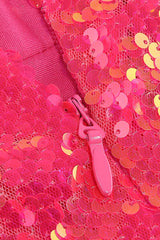 HOT SEQUIN PINK TOP AND SKIRT TWO PIECE SET TOPS & SKIRTS styleofcb 