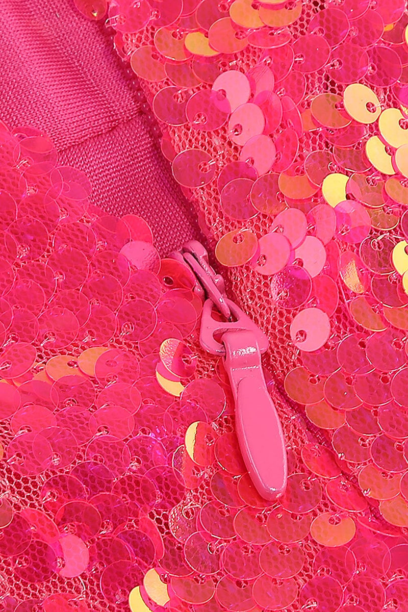 HOT SEQUIN PINK TOP AND SKIRT TWO PIECE SET TOPS & SKIRTS styleofcb 