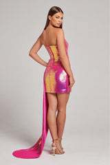 HOT SEQUIN PINK TOP AND SKIRT TWO PIECE SET TOPS & SKIRTS styleofcb 