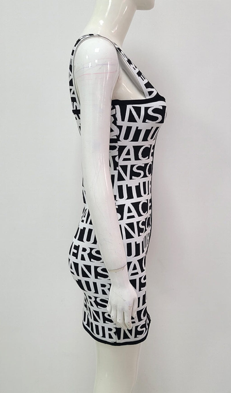 LETTERS SKINNY KNIT DRESS IN BLACK styleofcb 