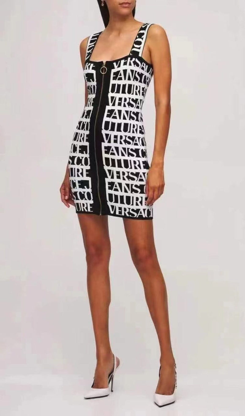 LETTERS SKINNY KNIT DRESS IN BLACK styleofcb 