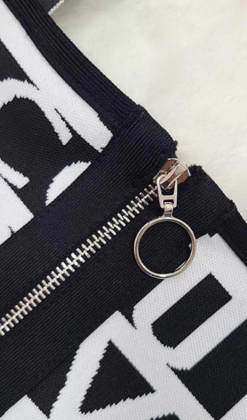 LETTERS SKINNY KNIT DRESS IN BLACK styleofcb 