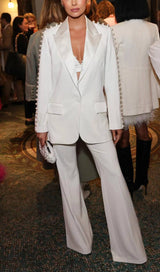 PEARL-DECORATED SUIT IN WHITE styleofcb 