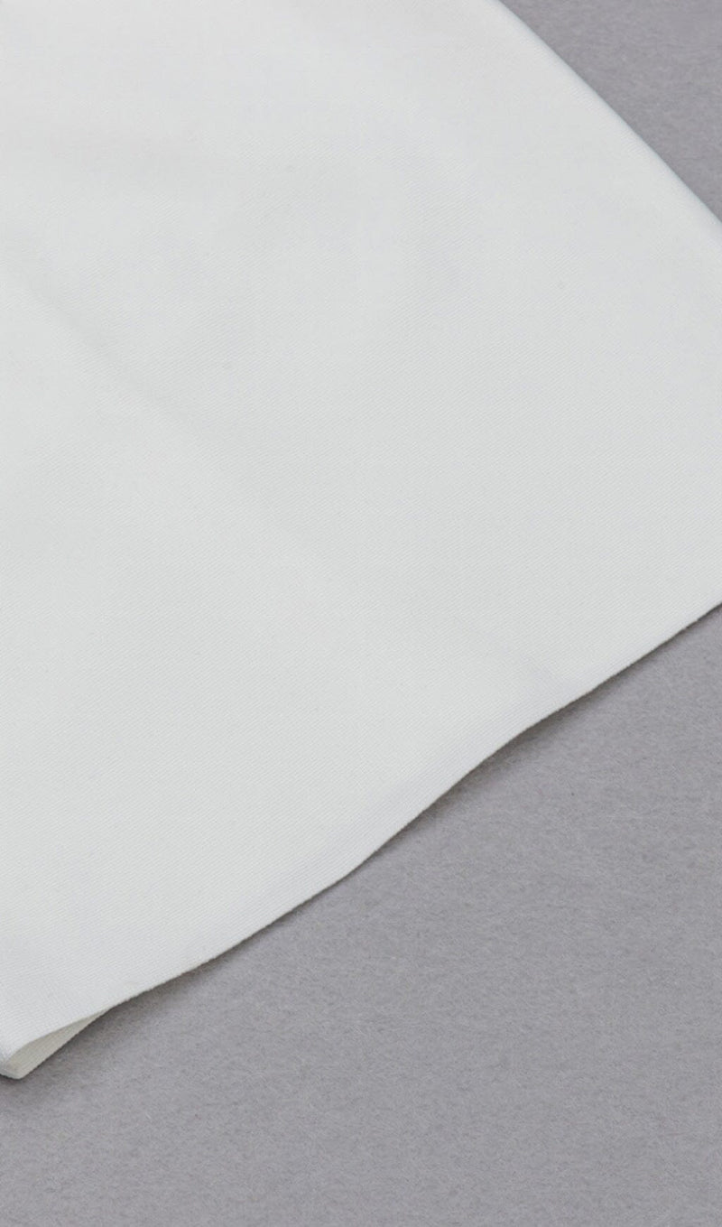MESH STITCHED SKINNY MINI DRESS IN WHITE styleofcb 