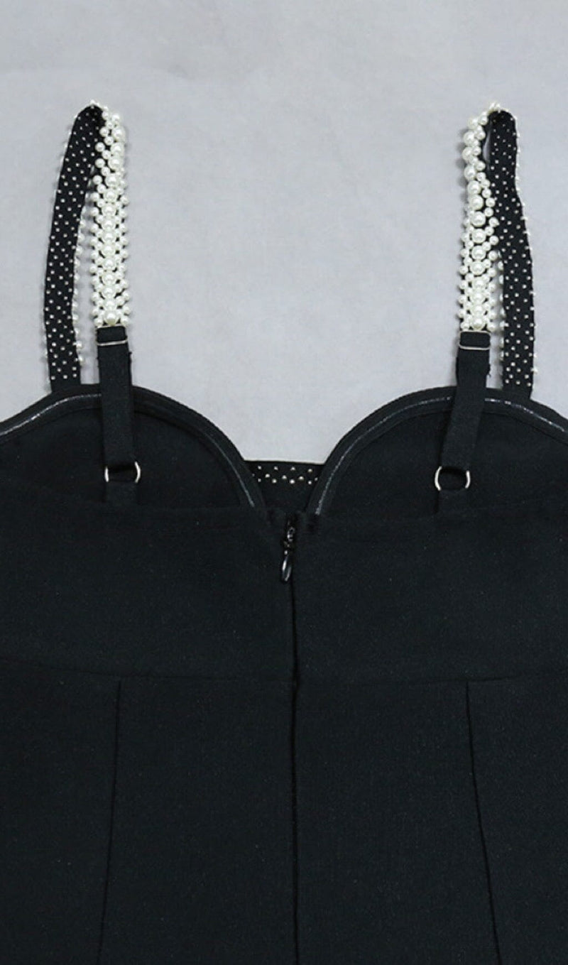 PEARL SLIM-FIT SUSPENDER DRESS IN BLACK styleofcb 