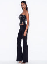 MERLINA BLACK VEGAN LEATHER BUSTIER TOP Tops styleofcb 