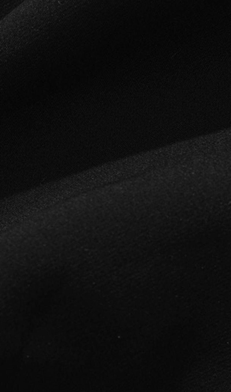 DIAMOND-TRIMMED SUSPENDER MINI DRESS IN BLACK styleofcb 