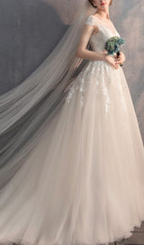 WHITE TRAILING LACE WEDDING DRESS styleofcb 