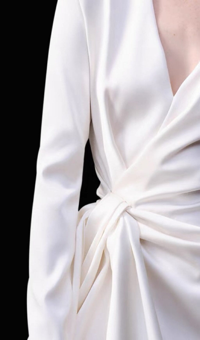 IRREGULAR LONG SLEEVE DRESS IN WHITE styleofcb 