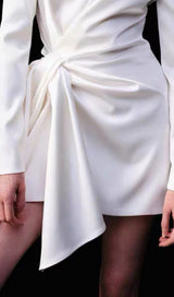 IRREGULAR LONG SLEEVE DRESS IN WHITE styleofcb 