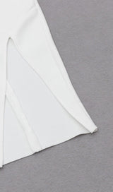 CROSS-SHOULDER CHAIN DRESS IN WHITE styleofcb 