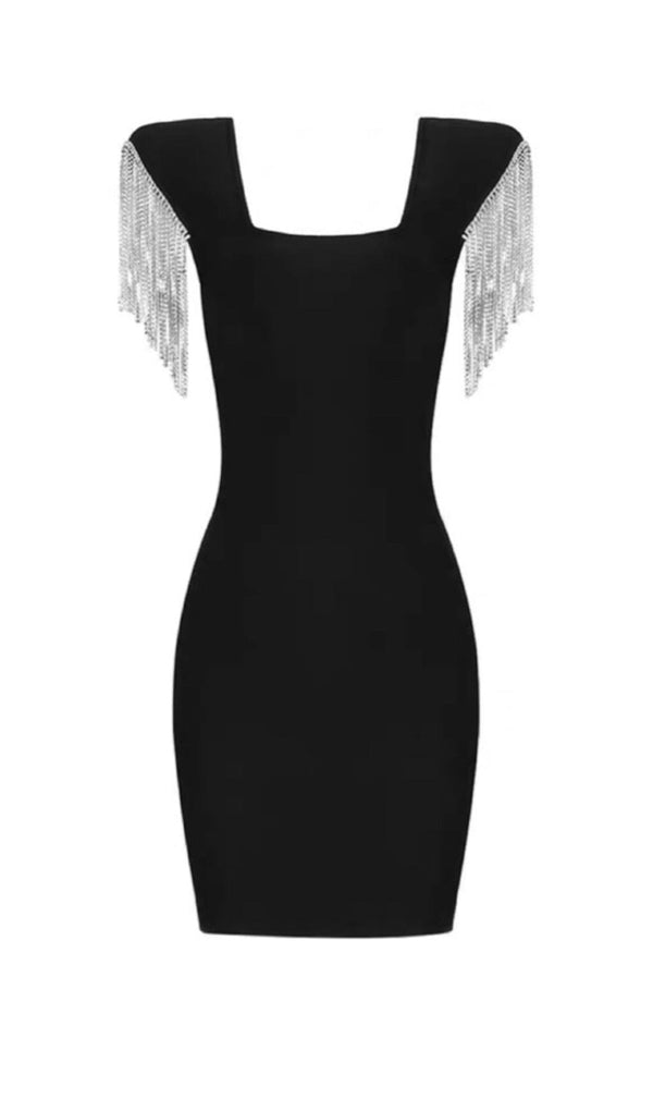 DIAMOND TASSEL KNITTED DRESS IN BLACK styleofcb 