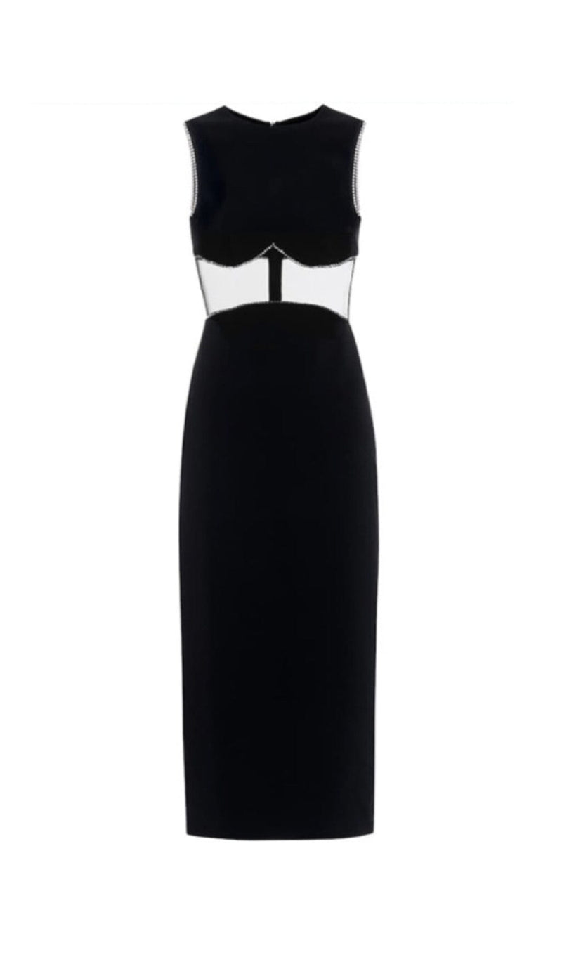 OPEN-WAISTED STITCHED BUTTOCK DRESS IN BLACK styleofcb 