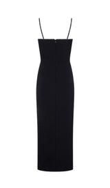 DOUBLE-BREASTED SUSPENDER DRESS IN BLACK styleofcb 
