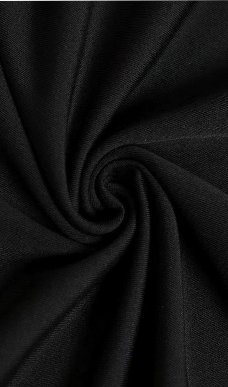 VEST WITH METAL CHAIN HANGING NECK TOP IN BLACK styleofcb 